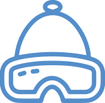 Blue Snow Goggles with Hat Icon